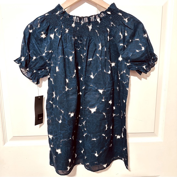 Tops - Vintage | Top | Floral Navy & Blue Printed Top